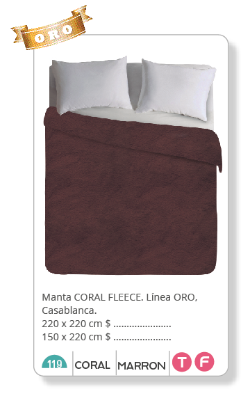 Manta Coral Fleece línea Oro | MARRON